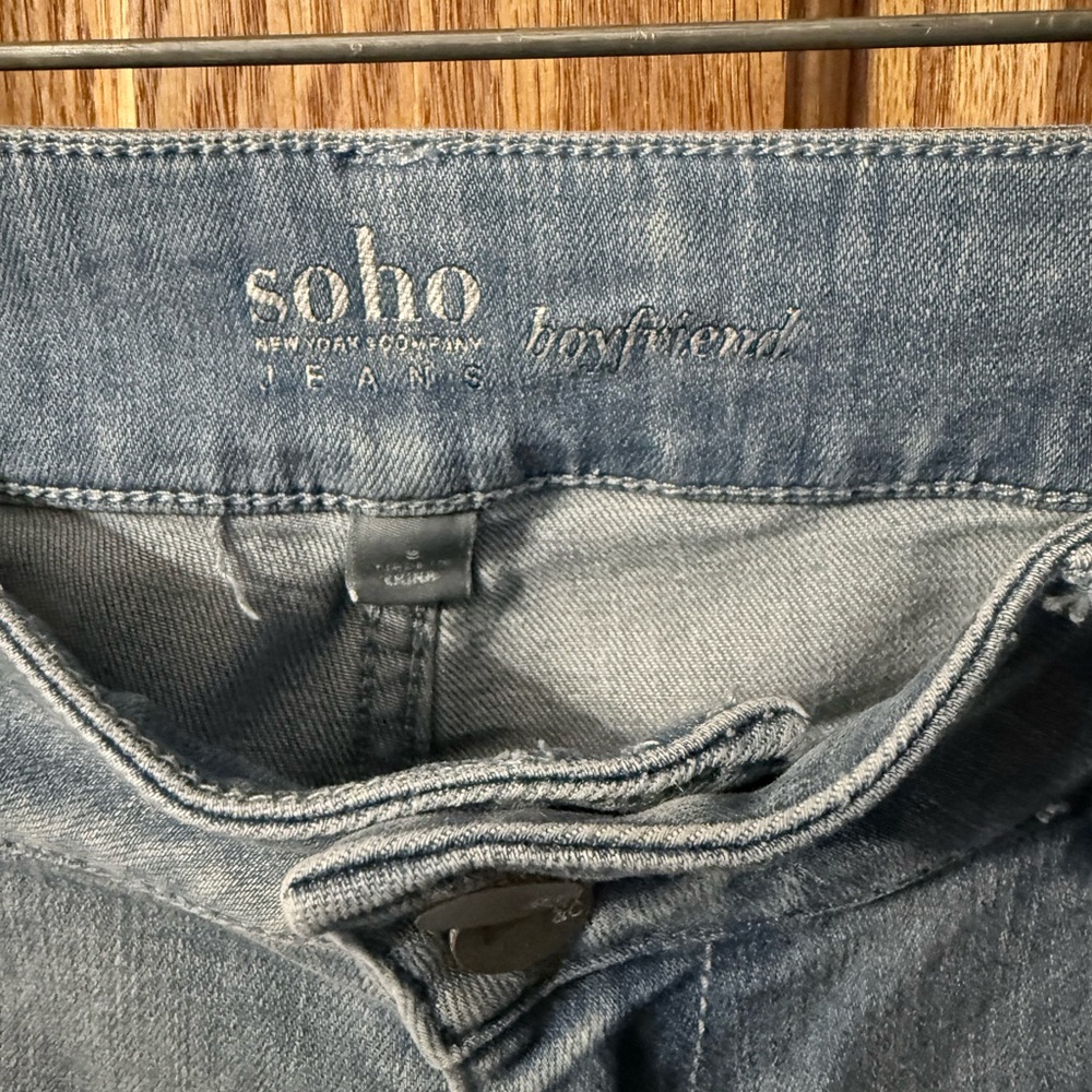 Soho Distressed Light Blue Boyfriend Jeans - Picture 2 of 3